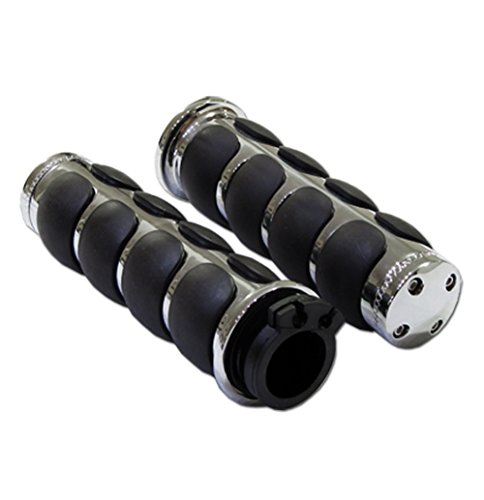 Chrome Billet Motorcycle 7/8 Handlebar Comfort Hand Grips Pair (2 Pieces) For Yamaha Xv920,Xv1600 #TOP1