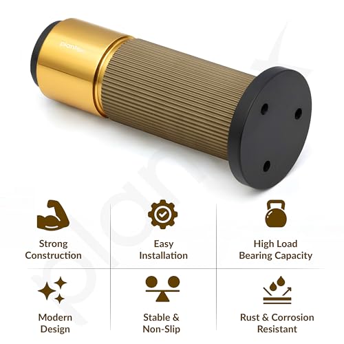 Image of Plantex 4 Inch Sofa Leg for Bed Furniture /Aluminium Sofa Leg for Table /Support Legs /Furniture Leg - Pair of 4 (8 Piece) (DTS-77, Brass Antique & Gold)