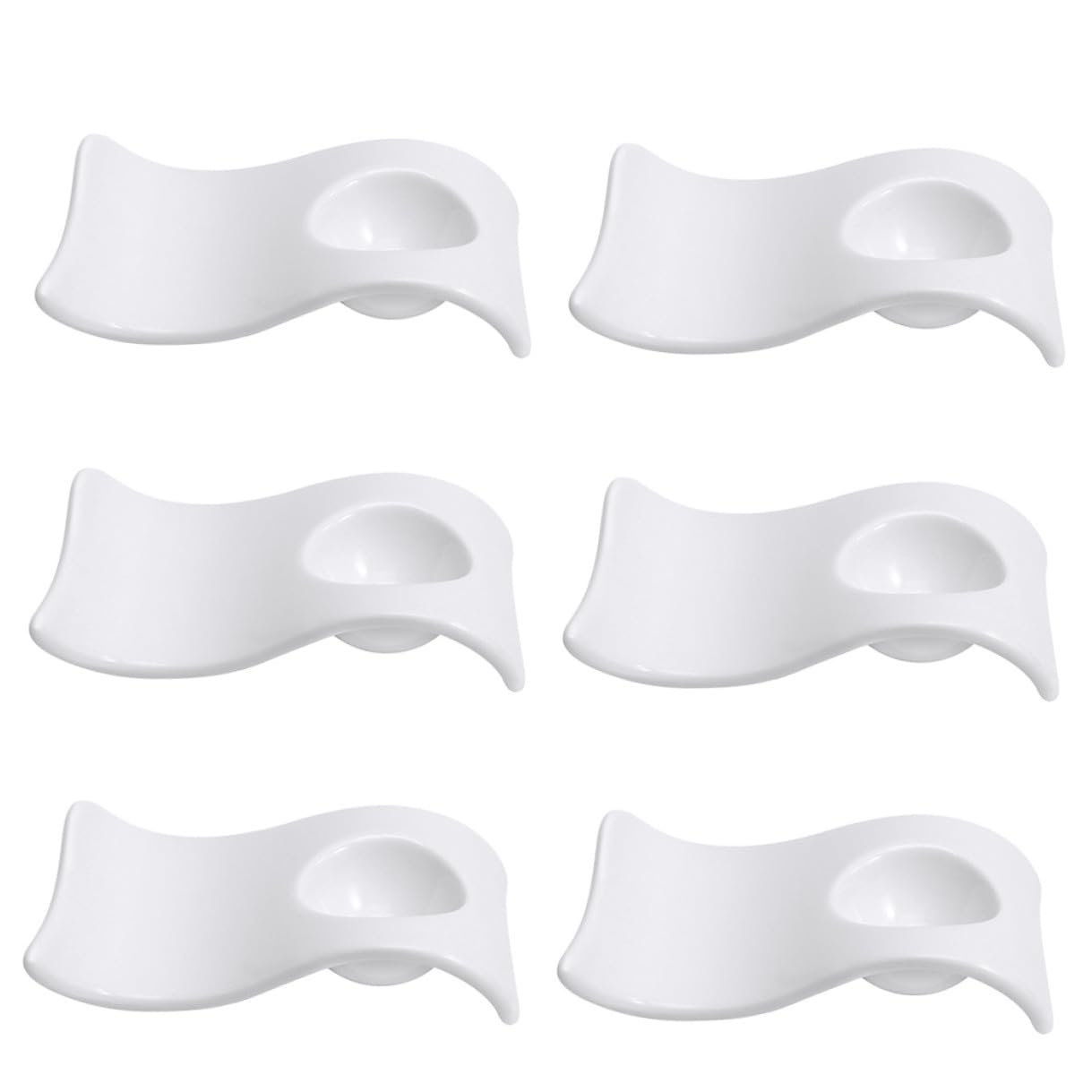 Toyvian Supports Œufs en Céramique Blanc 6 Pièces Assiettes Œufs Modernes et Élégantes pour Servir Mini Apéritifs sur Table