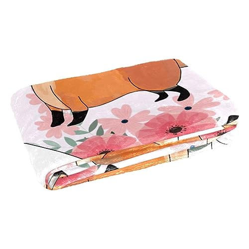 Couverture douce plaid chaud lit canapé imprimé fleuri 150x100cm
