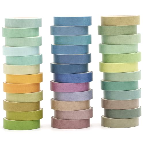 36-Roll Pastel Washi Tape Set