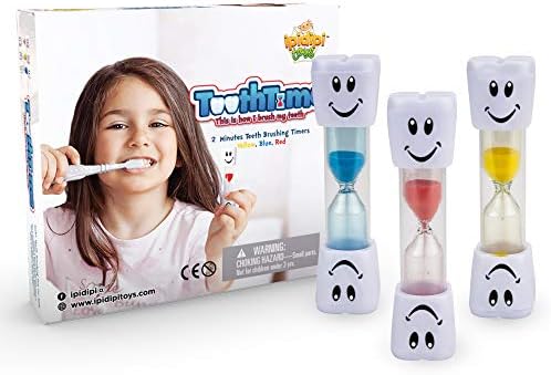 Timers for Brushing Teeth 3-Pack Fun, Colorful Hourglass Sand Counter - Stocking Stuffers - Easy to Use for Kids Boys and Girls - Promotes Proper Dental