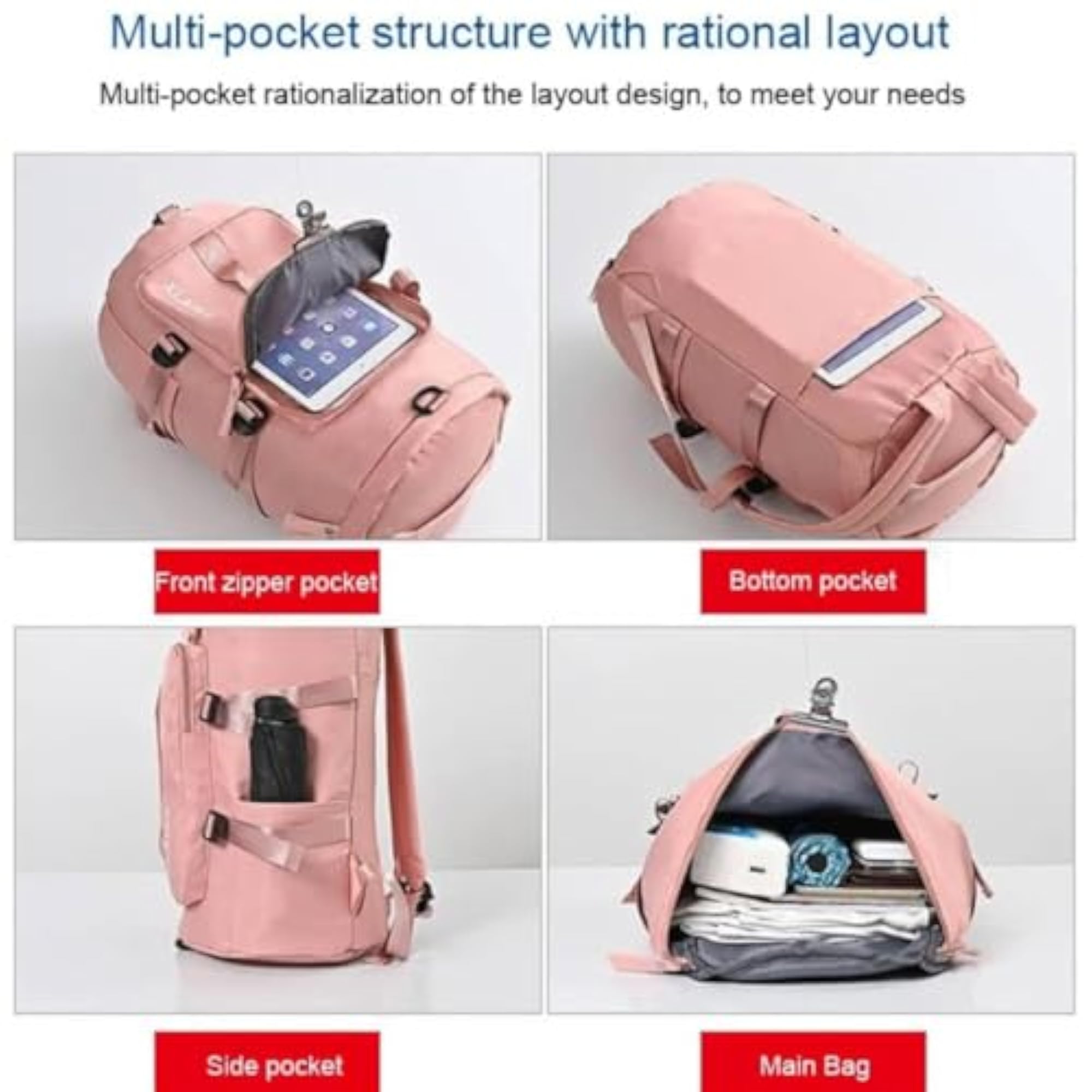Large Capacity Waterproof Gym Bag Convertible Backpack, Multi-Purpose