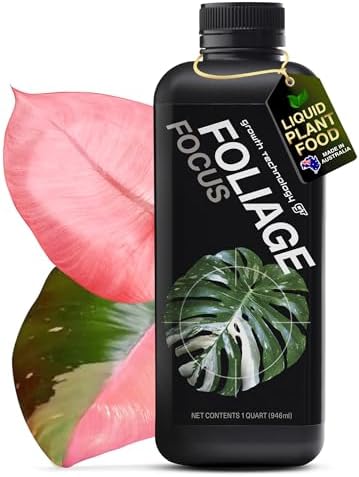 Growth Technology GT Foliage Focus - Liquid Indoor Plant Food for Houseplants, Tropical Plants, Aroids, Ferns and Palms – Concentrated Formula for Vibrant Leaves and Dense Foliage – 1 Quart (946 mL)