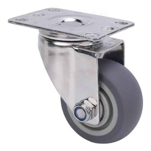 RASTKY Heavy Duty Inch Caster 304 Stainless Steel Plate Wheel Quiet Rotating Caster Cart Furniture Workbench with Brake Locking Castors