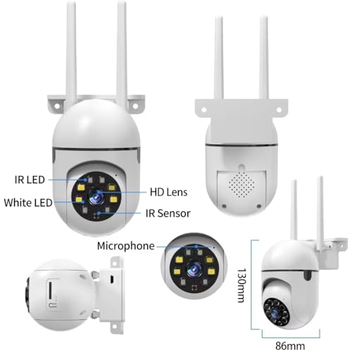 Image of 3MP WiFi Smart CCTV Security Camera for Home & Office | 360 PTZ Pan Tilt Zoom | Full Color Night Vision | Motion Detection Alerts | Two-Way Audio | Mobile App Remote View | Indoor Outdoor