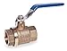 Ball Valve, Brass, Inline, 2-Piece, Pipe Size 1 1/2 in, Tube Size 1 1/2 in-Each
