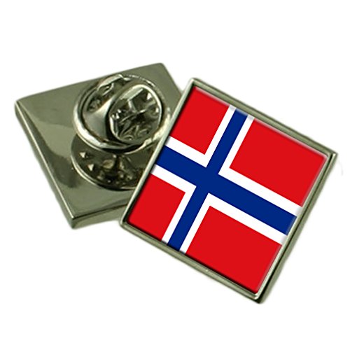 Insignia de solapa de Noruega cuadro personalizado grabado pin de metal