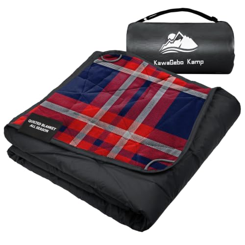 KawaGebo Kamp Large Waterproof Outdoor Blanket Thick Fleece 80" x 58"