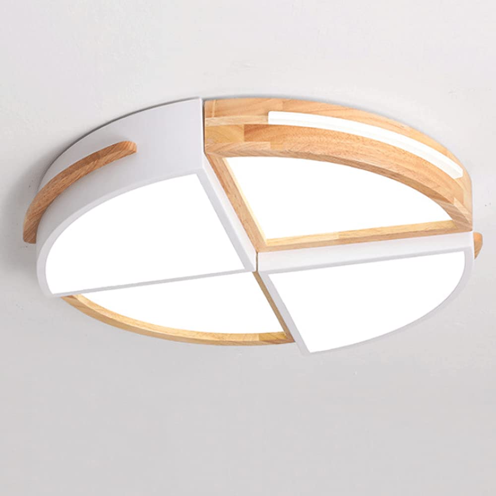 Lámpara de Techo LED empotrada Lámparas Circulares de Madera Cocina, Dormitorio 48W 6500K Iluminación de Techo Plana Sala de Estar, Entrada, Pasillo Household faucets