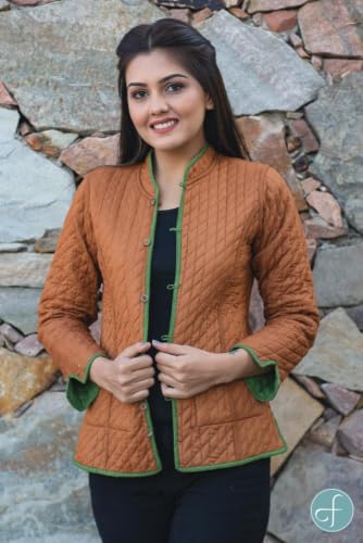 Image of Reversible Jacket for Women | Double Sided Quilted Jacket | Reversible Winter Jacket for Women | Stylish Ethnic Printed Jacket | Warm & Comfortable Casual Outerwear
