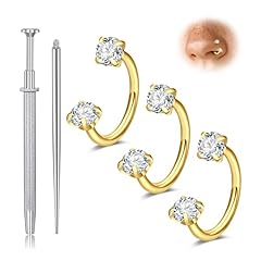 C2 -3pcs 18g - round CZ -gold