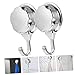 NUOBESTY 2Pcs Strong Vacuum Suction Hooks for Kitchen and Bathroom Easy Install No Drill Suction Cup Hangers for Towels Coats Cooking Tools Glass Window Hanging Hooks Silver