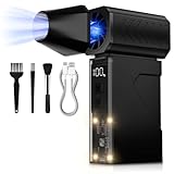 Compressed Air Duster, 130000RPM Electric Air Duster with LED Light, Mini Air Blower (10000mAh) Rechargeable Cordless for Keyboard Cleaning,Car and Home Cleaning Kit Replaces Compressed Air Can