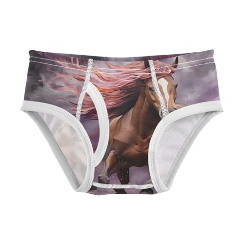 ODAWA Horse Tag Free Cotton Toddler Underwear, Toddler Underwear 2T