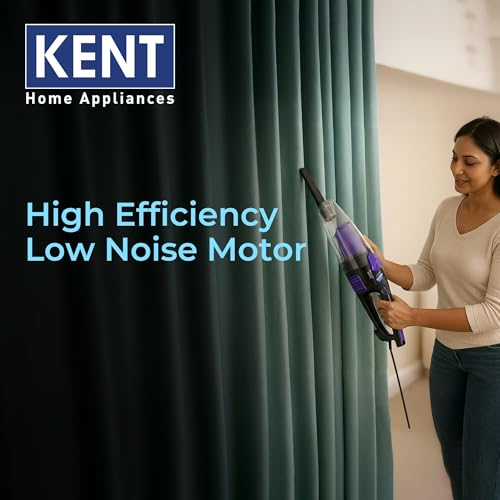Image of KENT Duster Vacuum Cleaner 600 W with HEPA Filter and Cyclone 5 Technology | Bagless Design | High Suction Power >16 Kpa | Ideal for Curtain,Carpet,Sofa and Car | Purple & Black