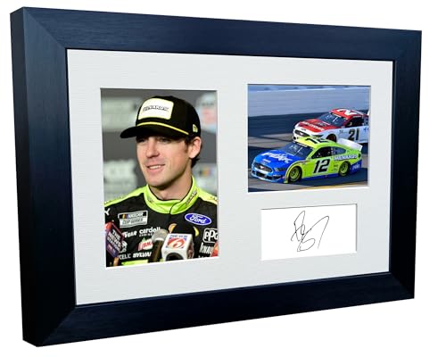 Kitbags & Lockers 12x8 A4 Ryan Blaney NASCAR No. 12 Ford Mustang Team Penske Signed Autographed Photo Photograph Picture Frame Poster Gift