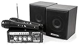🎤 CONFIGURACIÓN FÁCIL Y MÓVIL: El juego de karaoke Fenton con micrófonos, amplificador y altavoces es extremadamente fácil de usar. Puede conectar su equipo de Karaoke en cualquier lugar, incluso en establecimientos públicos de tipo bar / restaurante para una noche temática. Es la herramienta perfecta para moverse en todo tipo de fiestas. Simplemente conéctelo y aproveche la longitud de los cables (3,5 m por altavoz) que se adapta a su espacio.