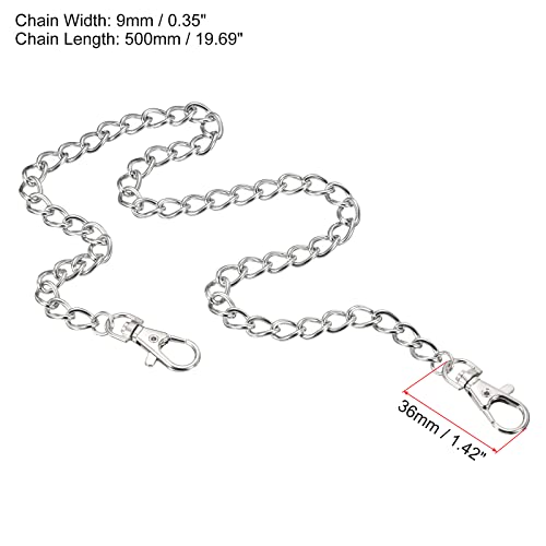 PATIKIL Mini Purse Chain with Lobster Clasps 20 Inch, Nickel Plated Metal Strap for Shoulder Crossbody Wallet Handbag Silver - Image 2