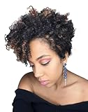 Queentas 3 pack 10 inch Bounce African Collection Crochet Braiding Hair Carrie Curl(8mm) Synthetic Hair Extension (Natural Black/Brown)