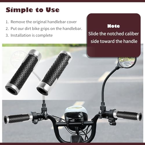 2 Pegas para bicicleta da sujeira, alças legais de motocicleta de 7/20.3 cm com design antiderrapant