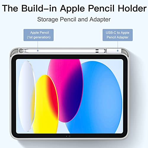 Image of Akkerds Compatible with iPad (A16) 11th Generation Case 11 Inch 2025, for iPad 10th Generation Case 10.9 Inch 2022 with Pencil Holder, Slim Trifold Stand Protective Cover with Soft TPU Back,Light Gray