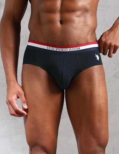 Image of U.S. Polo ASSN. Mens EB002 Anti Microbial Signature Cotton Stretch Underwear Brief -Pack of 3