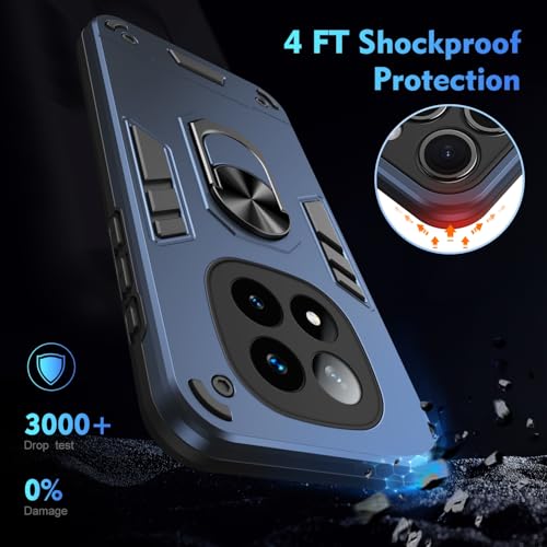 Image of ShieldTech PC Back Cover Case for Redmi Note 14 Pro Plus 5G | Ring Stand | Camera Protection | Blue Mobile Phone Back Cover Case for Redmi Note 14 Pro Plus 5G | Blue Back Cover