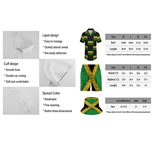 Casquette de pêcheur et ensemble t-shirt Jamaïque blanc décontracté - 3