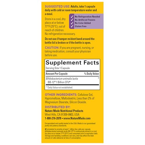 nature made probiotic capsules 1 billion cfu from live cultures probiotics for women and men for immune amp digestive support 30 capsules 30 day supply