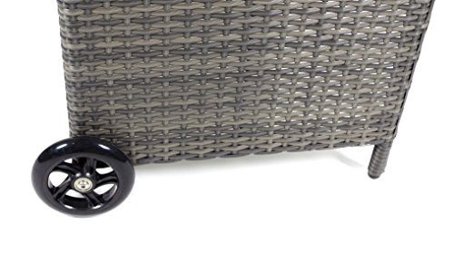 Kaminholzwagen Kobolo Transportwagen aus Polyrattan grau