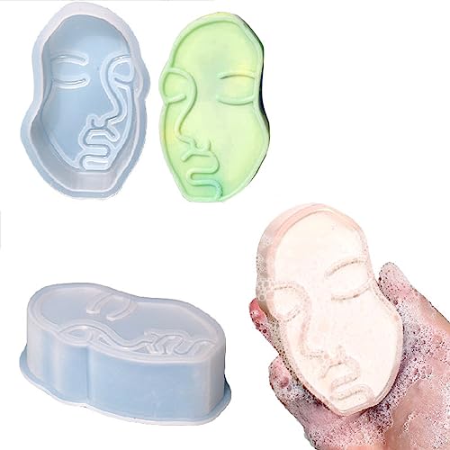 DIYBravo 2 PCS Face Silicone Moulds for Resin Human Face Candle Moulds, Deep Unique Soap Making Moulds