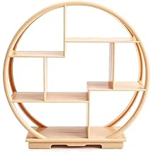 Novelty Round Mini Desktop Display Shelving, Multi Grid Circle Figurine Organizer, Compact Decorative Storage Rack for Miniatures Craft Gift