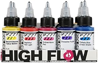Golden High Flow Acrylic Transp 10 Colour Set, transparent (HFACRSET-0000954-0)