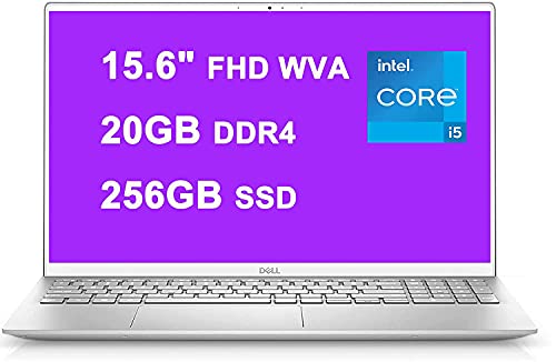 Dell Inspiron 15 5000 5505 Premium Laptop I 15.6" FHD I 11th Gen Intel 4-Core i5-1135G7 (>i7-10710U) I 20GB RAM 256GB SSD I Fingerprint Backlit HDMI USB-C Win10 Silver