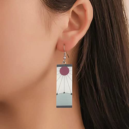 Tanjiro Earrings Hanafuda Tanjiro Cosplay Earrings Anime Jewelry Accessories2