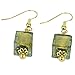 Glass Of Venice Murano Glass Antico Tesoro Cubes Earrings -Olive Green