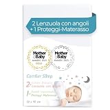 Comfier Sleep Set 3 Pezzi 50x90 Con 2 Lenzuola Per Culla 100% Cotone Biologico e 1 Coprimaterasso Culla Impermeabile 100% Bambù Con Angoli, Bianco