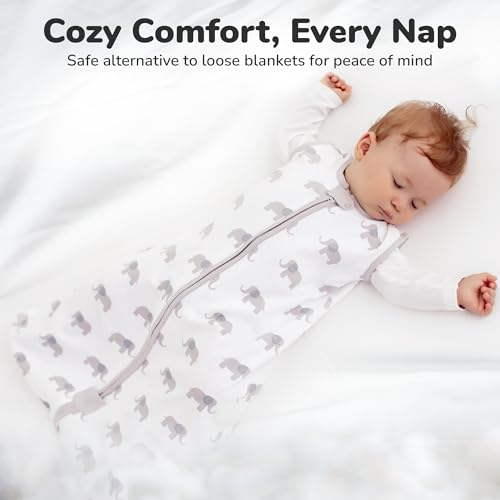 Image of Organic Cotton Baby Wearable Blanket 1.0 TOG Sleep Sack 0-6 Months 1-Pack | Breathable, Lightweight, Soft, 100% Organic Cotton, GOTS & OEKO-TEX Certified, Baby Essential by Mama Cheetah