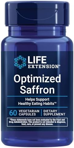Life Extension Optimized Saffron w/ Satiereal, 60 veggie capsules