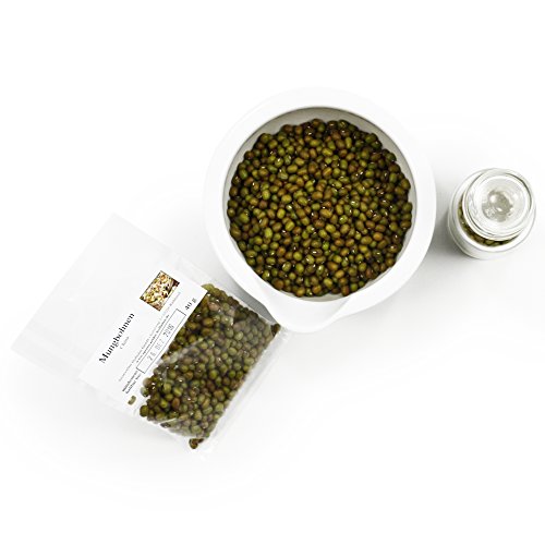Mungbohnen, Sojasprossen Samen, asiatisch vegan, Moong Dal, Mongo, Mash-Bohne, Green Gram, Golden Gramm, Suppeneinlagen, glutenfrei, 40g