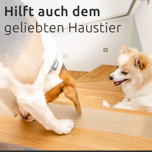 ECENCE 16 Stück Treppenstufen Antirutsch Treppenstufen Matten Transparent für Holz, Fliesen, Stein und andere Glatte Böden, Rutschschutz Treppe, Selbstklebend 60x10cm