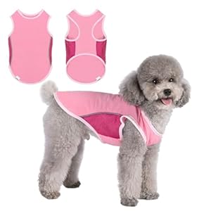 UPF 50+ Sun Protection Dog Shirt,Sports Fan Pet T-Shirts for Small Dogs Girl, Breathable Lightweight Dog Tshirts with Reflective Strip Sleeveless Puppy Vest Pet Supplies Cat Apparel