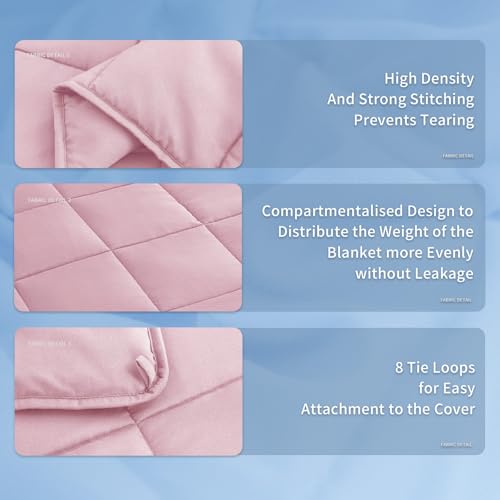 Topcee Weighted Blanket for Adults (15 lbs, 48" x 72") Twin Size Soft Cooling Heavy Blanket Sleeping, Apply to 130-160 lbs Body, Thick Breathable Blanket with Glass Bead, Easy Care