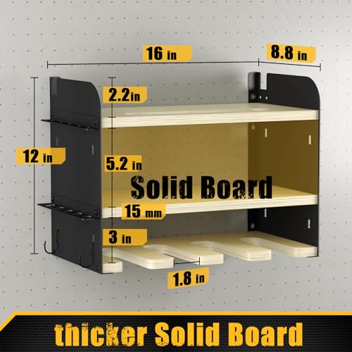 Alexhome Power Tool Organizer Wall Mount,Cordless Tool Organizer,Garage Organization Tool Storage Rack,3 Layers And 4 Drill Holder Power Tool Organizer,Fathers/Christmas Day Gifts For Men thumb #4