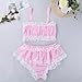 YiZYiF Men's Ruffled Chffion Nightwear Girly Bra Sissy Panties 2 Piece Lingerie Set Pink Medium