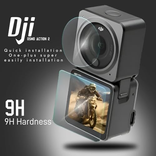 Image of Tempered Glass Screen Protector Compatible for DJI Action 2 Action Camera (Transparent) Edge To Edge Full Screen Coverage With Installation Kit, Complete Set Of 3 Glass