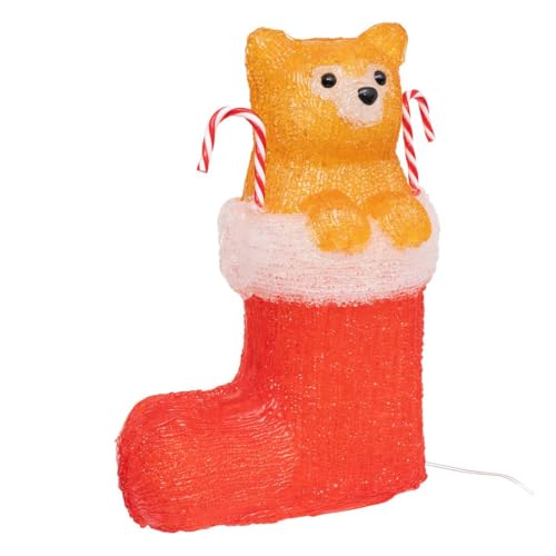 Feeric Lights et Christmas - Forme Acrylique extérieure Chat Solaire 30 LED Fixes et Clignotantes h.30cm