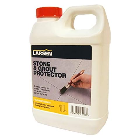 Nassboards - Larsen Stone & Grout Protector - Clear-Drying, High-Performance, Advanced Stain Resistant Impregnating Sealer- Protective, and Weather-Resistant Clear-Drying Stone & Grout Protector Cover