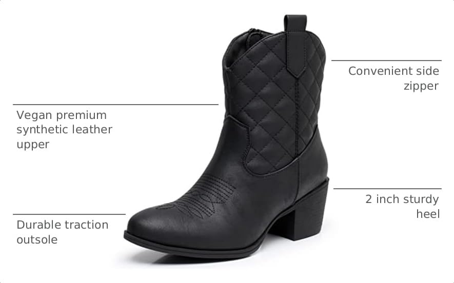 Image of GLOBALWIN Cowboy Boots For Women Short Ankle Boots